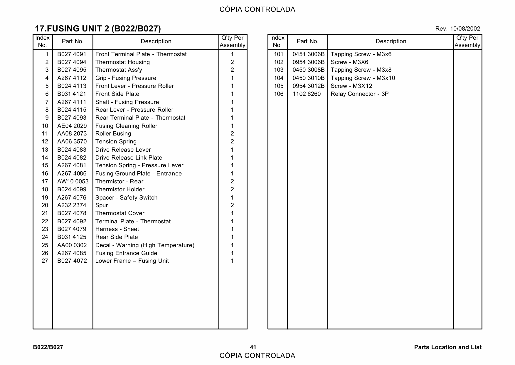 RICOH Aficio 1022 1027 B022 B027 Parts Catalog-2